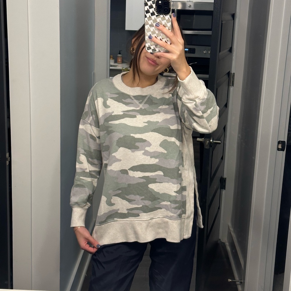 Camo crewneck sweater aerie